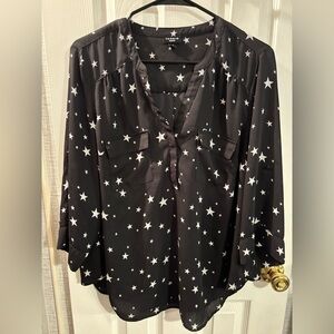 Torrid Black Star Pattern Blouse